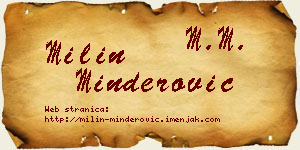 Milin Minderović vizit kartica